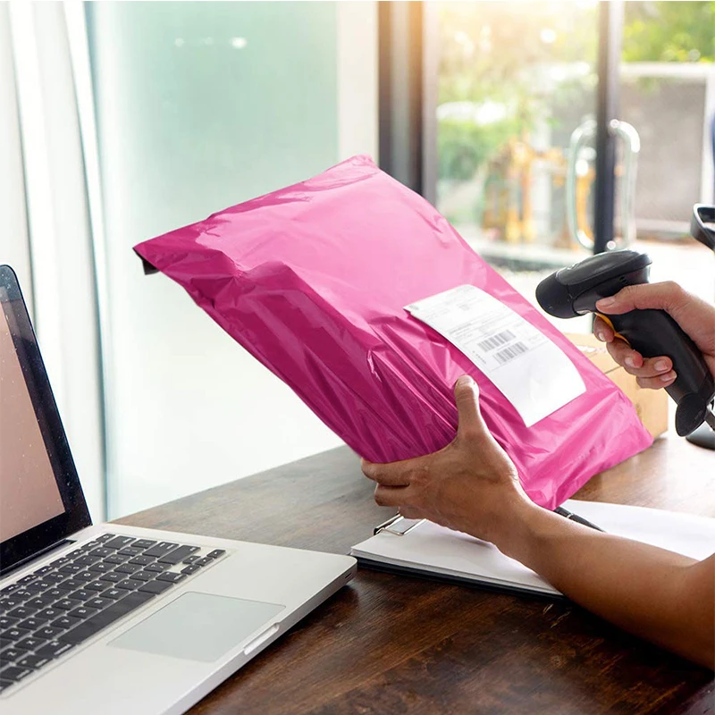 10pcs Pink Poly Mailer Post Mailing Package Envelopes with Glue Seal Postal Bag Gift Bags Courier Storage Shipping bags | Канцтовары для