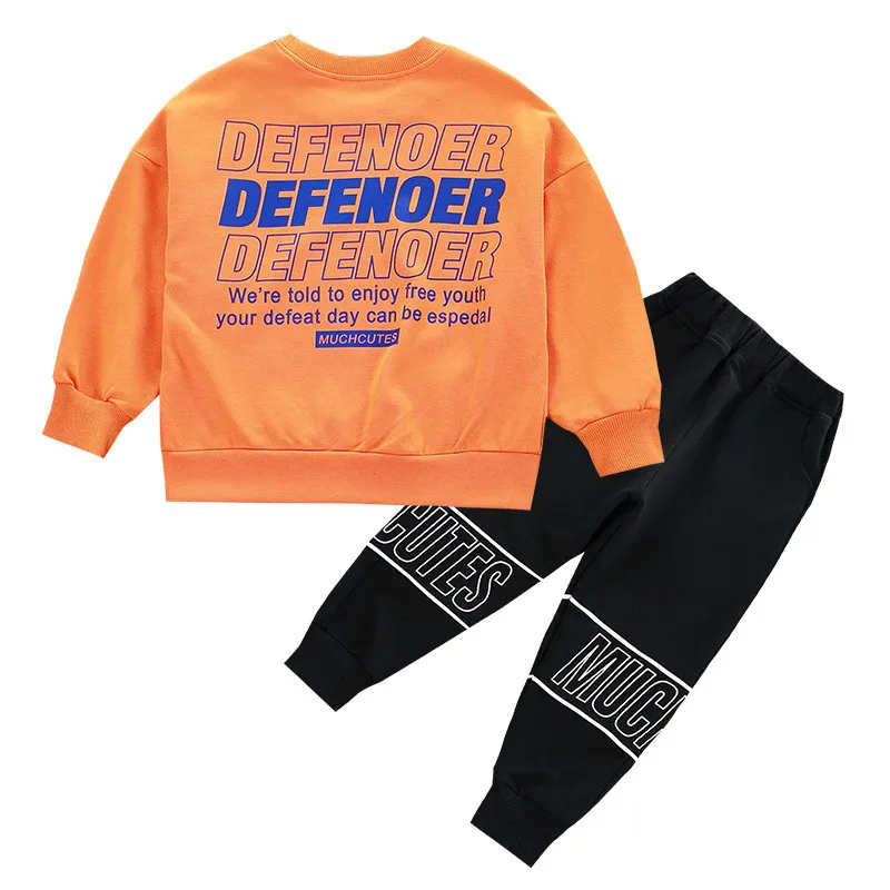 

Осенний костюм для детей Повседневный свитер для маленьких мальчиков, штаны рубашка с буквенным принтом Спортивные штаны Одежда для малень...