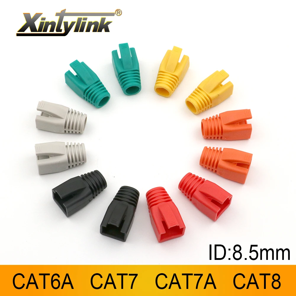 xintylink rj45 caps cat6a cat7 cat8 network rj rg 45 rj-45 ethernet cable connector cat 7 cat7a multicolour boots sheath bush