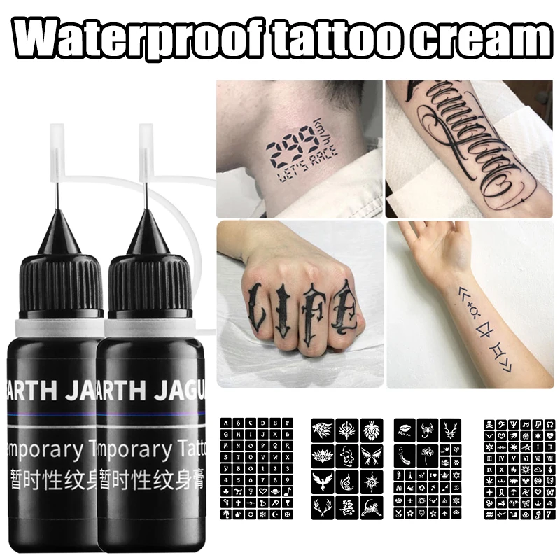 

10ml Black Temporary Tattoo Ink Kit Body Art Painting Tools Body Paint Tattoo Natural Long Lasting Temporary Tattoo Ink Kit