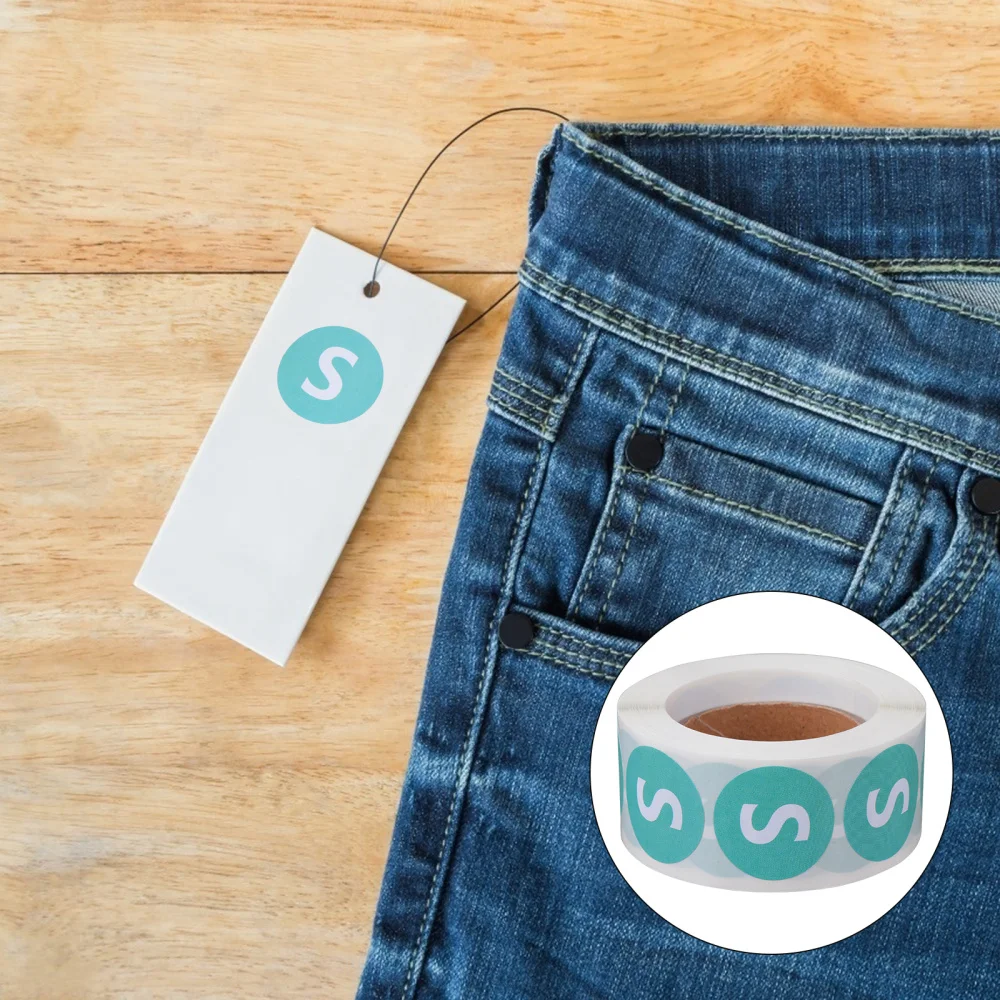 

2 Roll Clothing Size Round Sticker Label Practical Durable Size Sticker