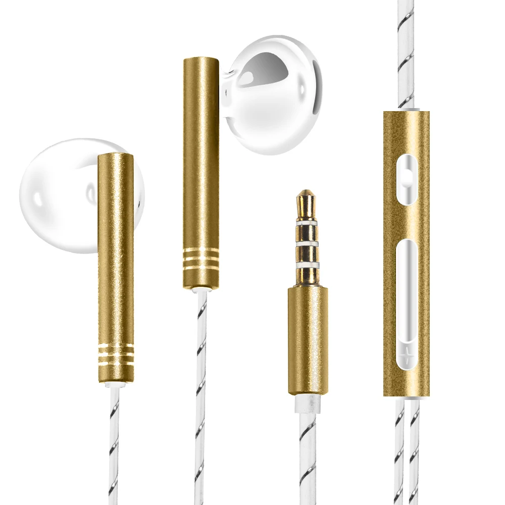 Gold KISSCASE регулятор громкости наушники для Xiaomi huawei Android мобильный телефон провод наушники микрофон музыка наушники стерео наушники наушники headphones earphone - Цвет: Gold