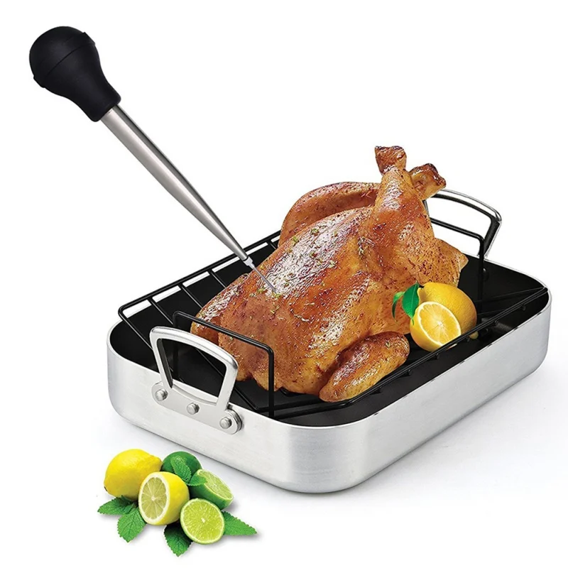 Куриного мяса индейки Нержавеющая сталь насос с иглой птицы Baster на День