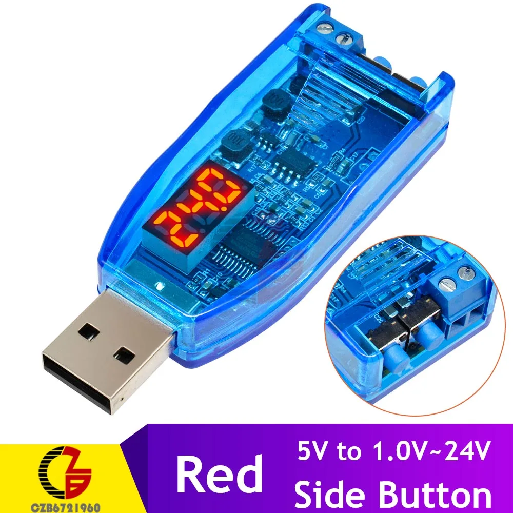 Фото USB DC-DC понижающий модуль питания с вольтметром от 5 в до 9 12 В 24 усилитель USB DC-DC понижающий модуль питания с вольтметром от 5 в до 9 12 В 24 усилитель