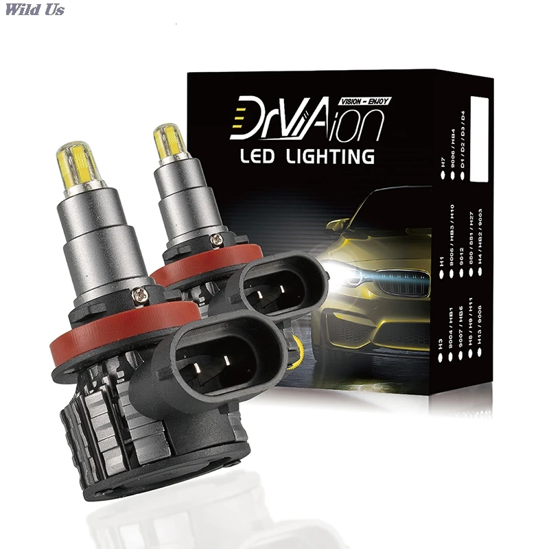 

2Pcs 48 Chips 4 Sides H8/9/11 LED Lamp Car Headlight Bulbs 360 Degree 6000K