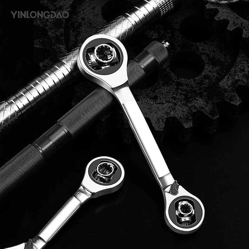 Гаечный ключ с храповым механизмом торцевой шлицевыми болтами поворота на 360