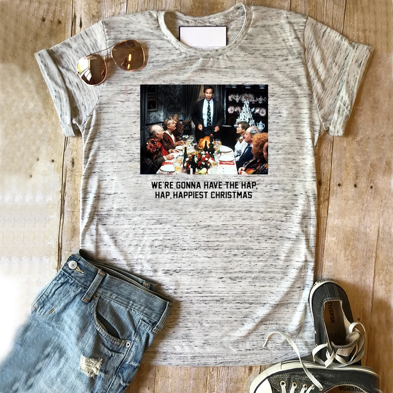 

Christmas Vacation We're Gonna Have The Happiest Tshirt Plus Size Japanese Clothes Print Harajuku Graphic Tees Women