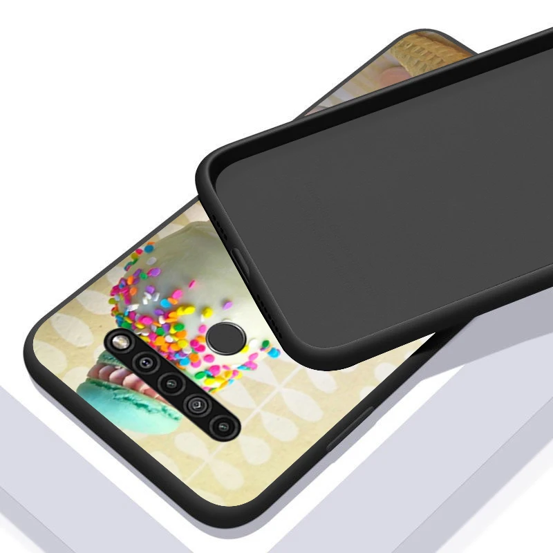 

Dessert Ice Cream Cake for LG G8 G8S G8X V30 V35 V40 V50 V60 ThinQ Q60 K40 K50 K30 K41 K51 K61 K71 K22 Black Phone Case
