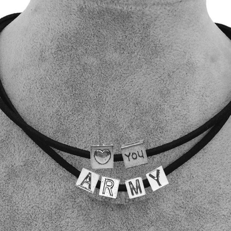 Армейское ожерелье Kpop многослойный Кулон Готический Панк Черный Бархатный чокер