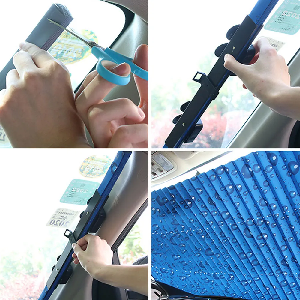 

Car Retractable Windshield Anti-Uv Car Window Shade Car Front Curtain Sun Block Auto Rear Window Foldable Curtain Sunshade