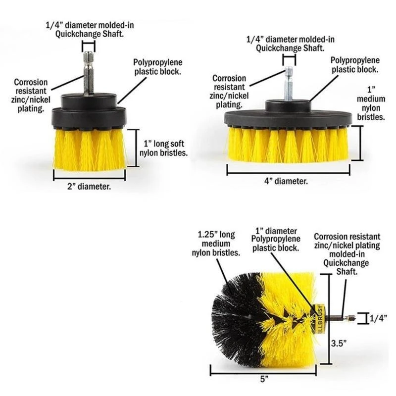Набор щеток для дрели 4 цвета 3 шт.|Аксессуары электроинструментов| |