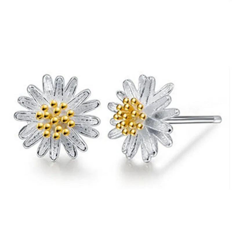 Белые серьги ромашки для девочек этнические с цветами милые милый модный подарок