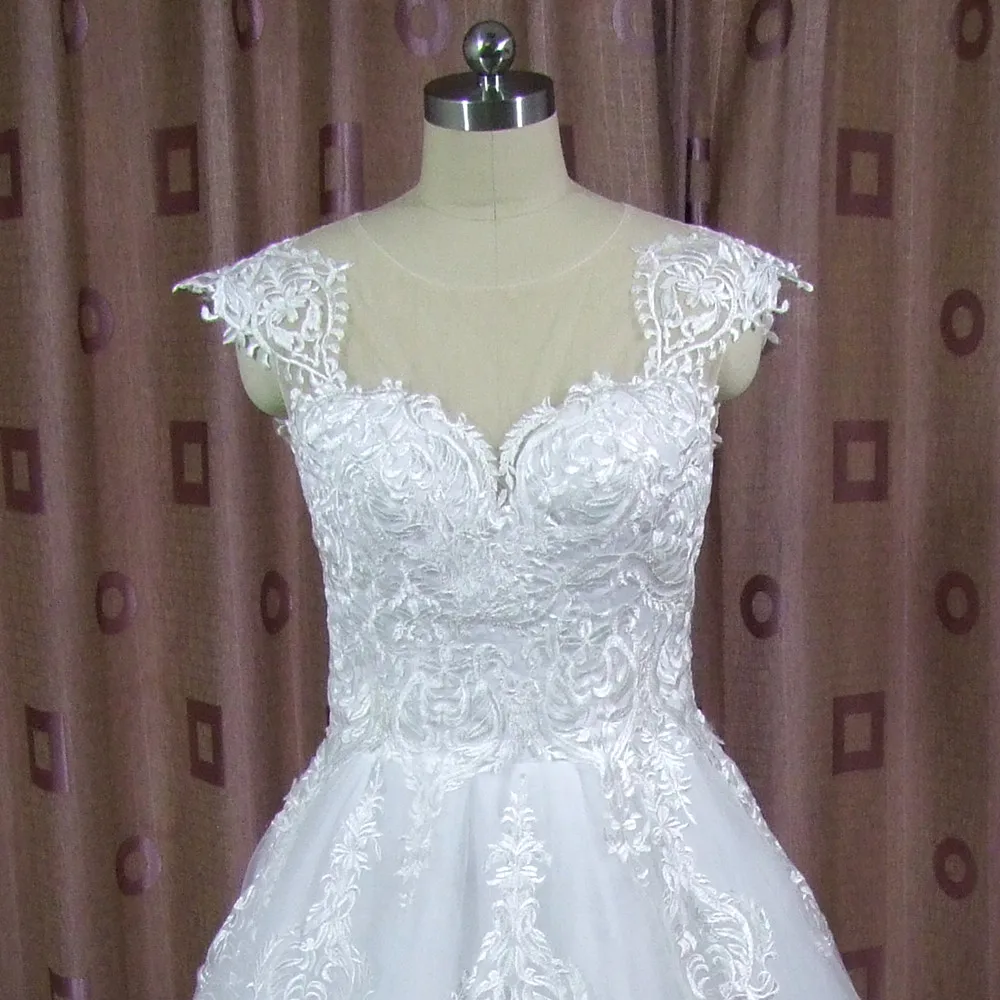 Свадебное платье принцессы с открытой спиной и вышивкой Vestido De Noiva, роскошное кружевное платье невесты, восхитительное платье с вырезом на шее