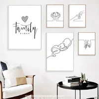 geomtric line drawing picture home decor nordic canvas painting wall art figure family love modern posters and print for bedroom