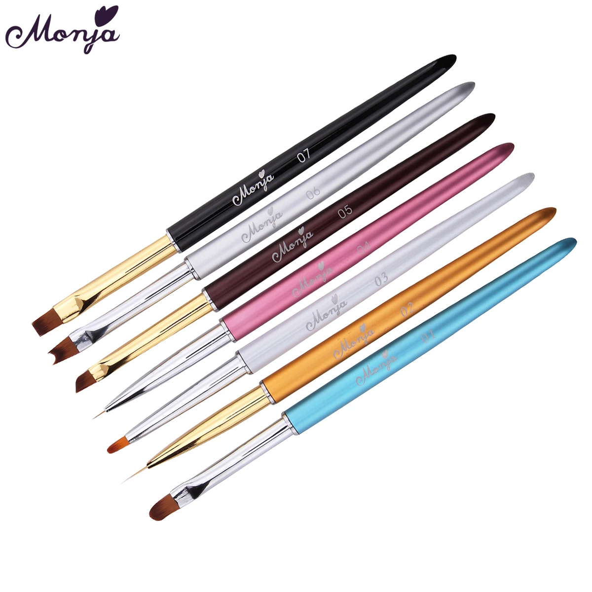 Monja 7 видов стилей для дизайна ногтей металлическая ручка акриловый УФ гель