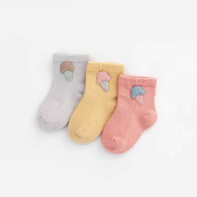 

3 Pairs/Lot Baby Socks Cartoon Decorative Socks Newborn Cotton Boys Girls Autumn Winter Socks Boneless Suture Socks