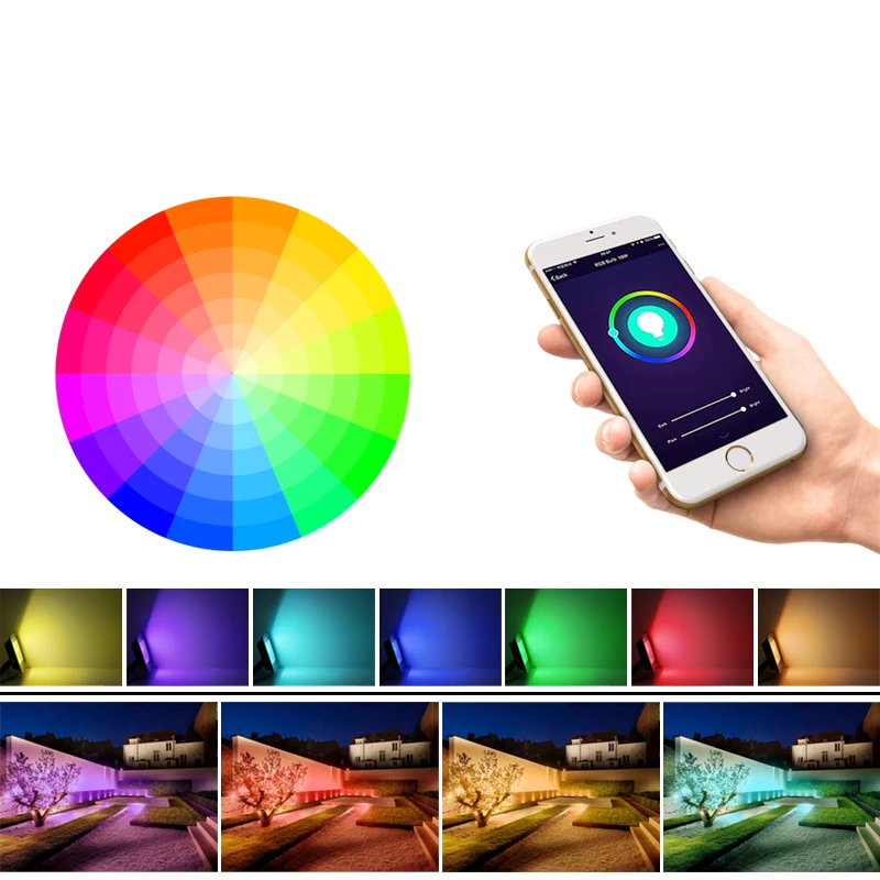 50 Вт светодиодный смарт прожектор светильник AC220V напольный Точечный IP66