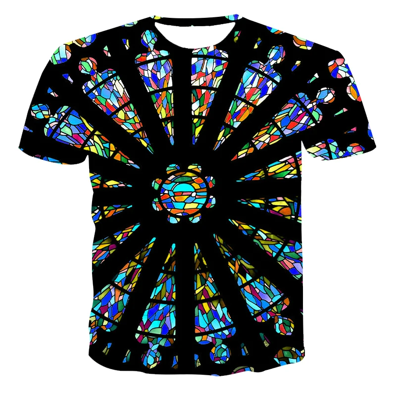 

The Latest Summer Men And Women Personality Colorful Shiny All-Match 3D Popular Casual Round Neck Short-Sleeved T-Shirt XXS-6XL