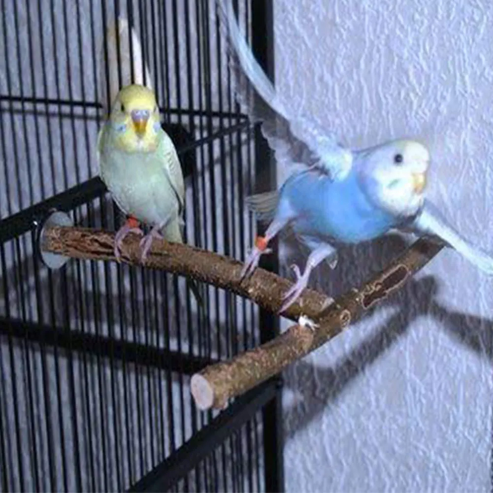 

Pet Parrot Bird Standing Stick Perch Wood Pole Bird Cockatiel Parakeet Perches Bite Claw Grinding Toy Bird Cage Accessories