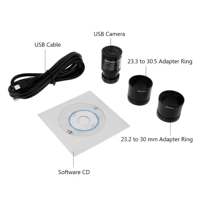 

HD CMOS 2.0MP USB Electronic Eyepiece Microscope Camera Mounting Size 23.2mm with Ring Adapters 30mm 30.5mm