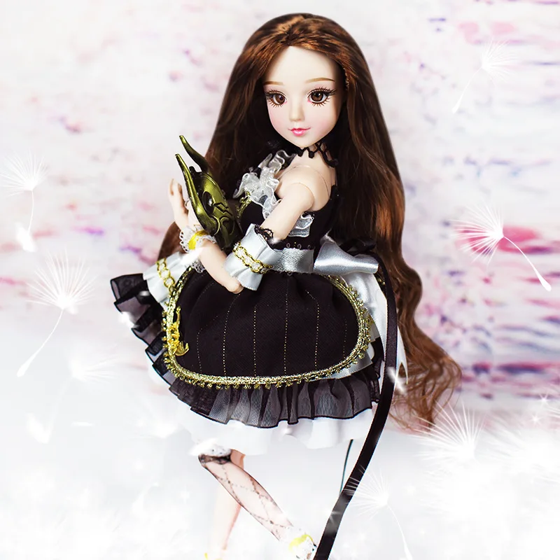 1/6 30 см BJD куклы 3D глаза 14 суставов подвижное тело с одеждой DIY коричневые волосы