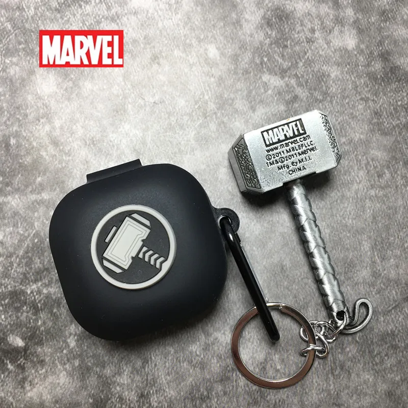 Marvel Silicone Earphone Case With Key Chain For Samsung Galaxy Buds Live/Buds Pro Wireless Bluetooth Headphone Protective Cover
