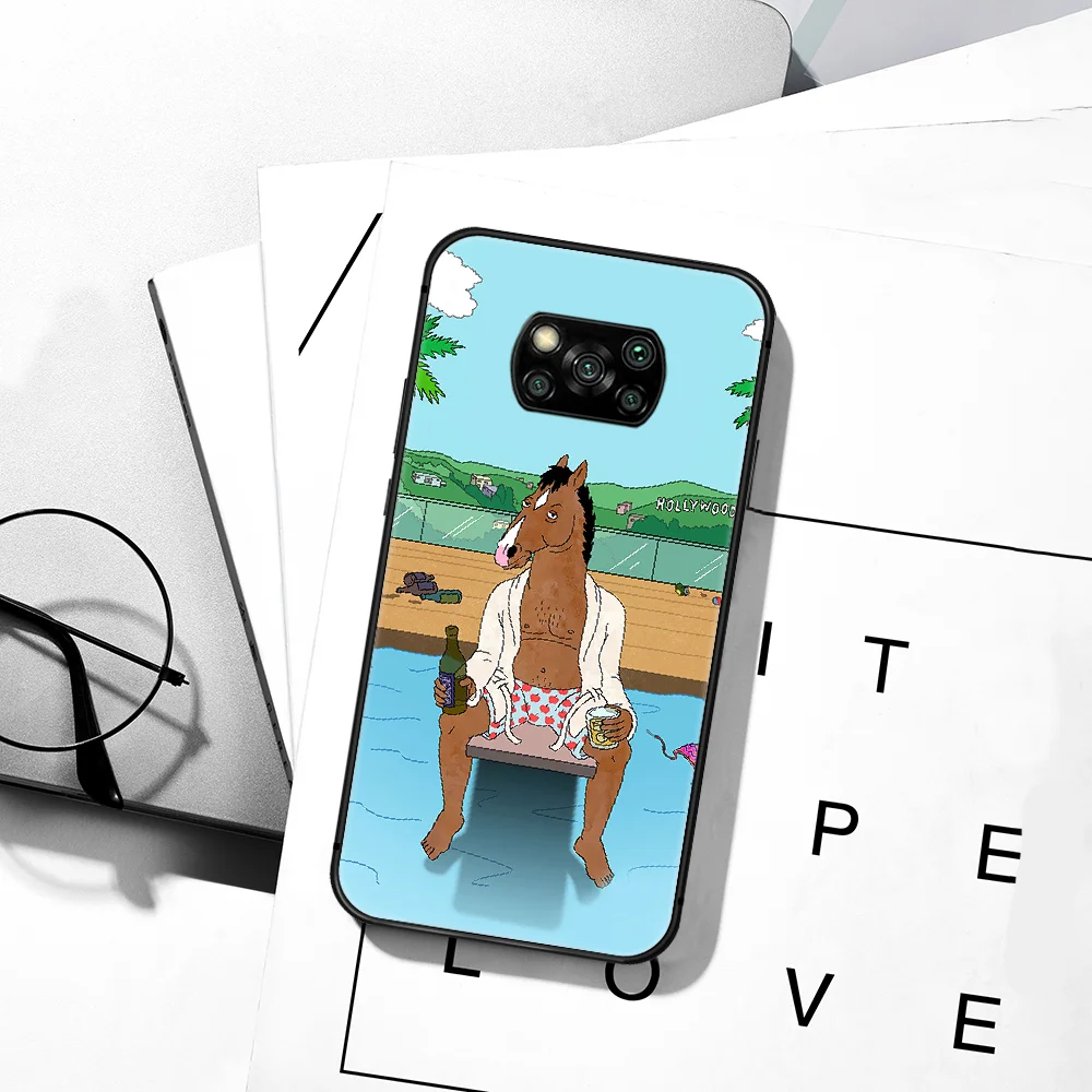 

BoJack Animation Horsemans Phone Case For Xiaomi Mi 8 9 Note 10 A3 9T 10T 11 Poco x3 Lite Pro NFC Ultra black Funda Luxury Shell