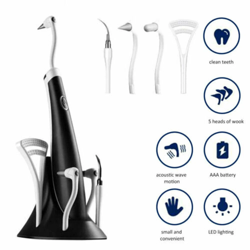 

Tooth Polishing Cleaner Ultrasonic LED Electric Oral Teeth Cleaning Kit Household Teeth Cleaning Tool Teeth Stains Remover