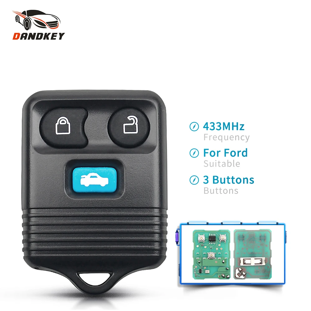 Dandkey 5 шт. Замена для Ford Transit MK6 2000 2001 2002 2003 2004 2005 2006 Fob 3 кнопки 433 МГц Автомобильный