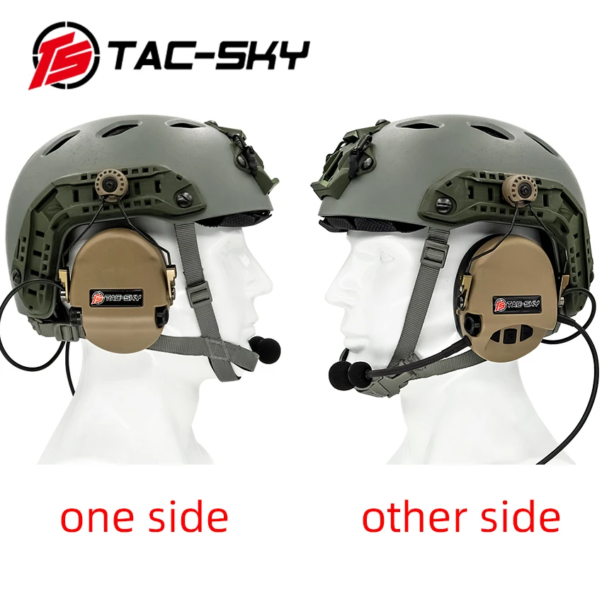 TAC-SKY Tactical Helmet Holder ARC Track Noise Reduction Pickup SORDIN Silicone Earmuffs Hunting Shooting Sordin Headphones  DE