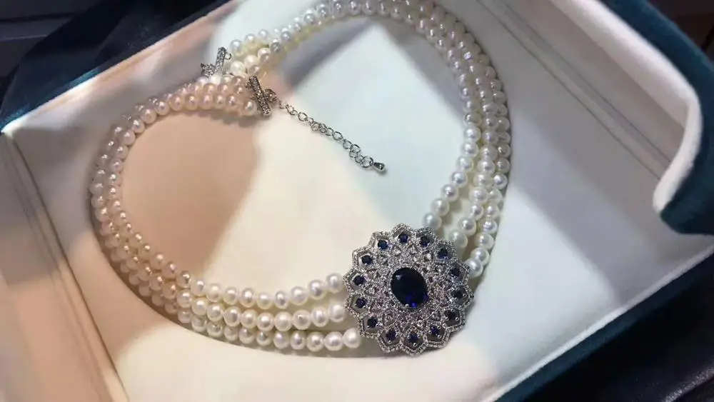 Женские Ювелирные изделия размером 7-8 мм 3 ряда 45-48 см микро инкрустированные