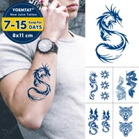 juice lasting waterproof temporary tattoo sticker dragon totem simple lines flash tattoos male arm body art fake tatto female