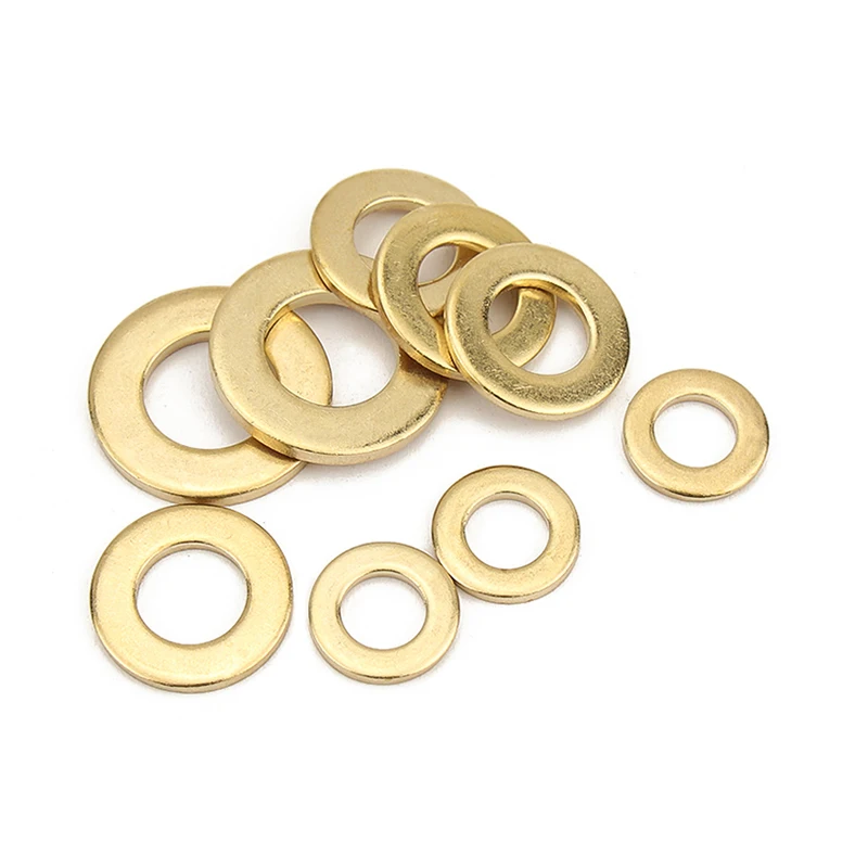 

10/50pcs M2 M2.5 M3 M4 M5 M6 M8 M10 M12 GB97 DIN125 Solid Brass Copper Flat Washer Plain Gasket Pad High Quality