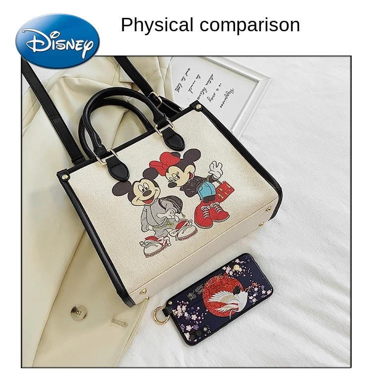 

Повседневная косметичка Disney с Микки Маусом, прочная вместительная дамская сумочка для хранения, модный мессенджер на одно плечо
