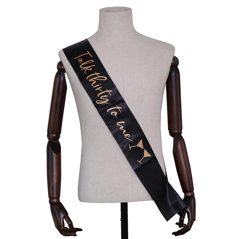 Золото с тридцать ко мне атласными лентами Для женщин 30 лет лента для дня