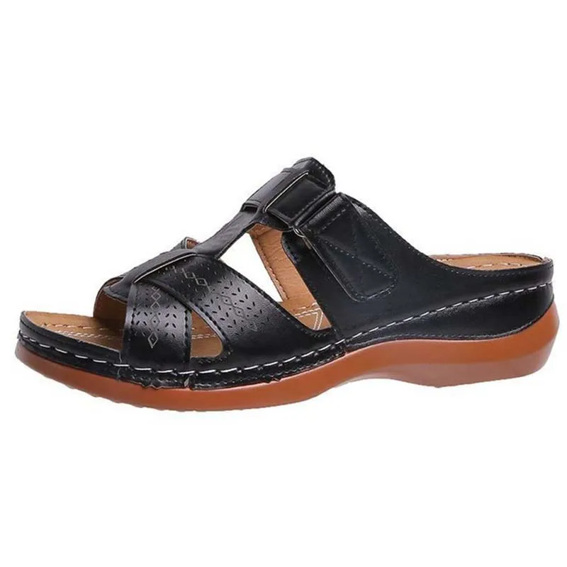 

Women Shoes Artificial Leather Women Sandlas Wedge Shoes Bohemian Low Heels Women Slippers Ladies Sandals Femmes Chaussures