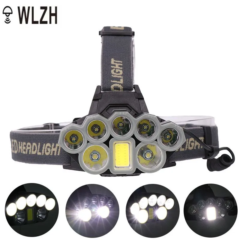 

Powerful Headlamp USB Rechargeable 18650 Battery Fishing Head Flashlight 6 Lighting Modes Waterproof Portable COB LED Head Lamp