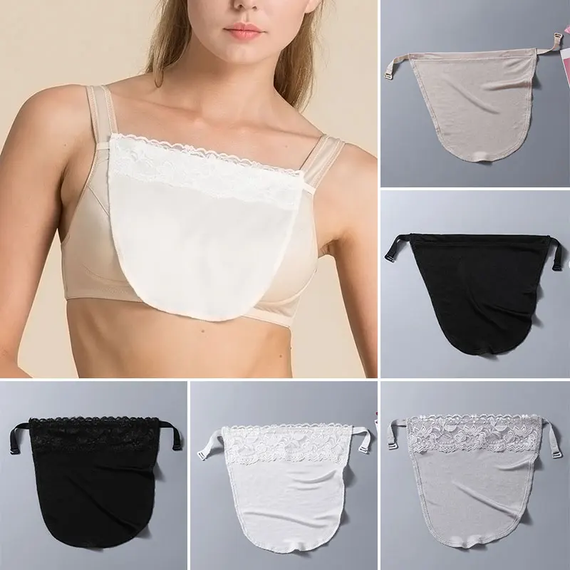 

Anti-Glare Underwears Women Quick Easy Clip On Lace Mock Camisole Bra Strapless Insert Wrapped Chest Overlay Modesty Panel