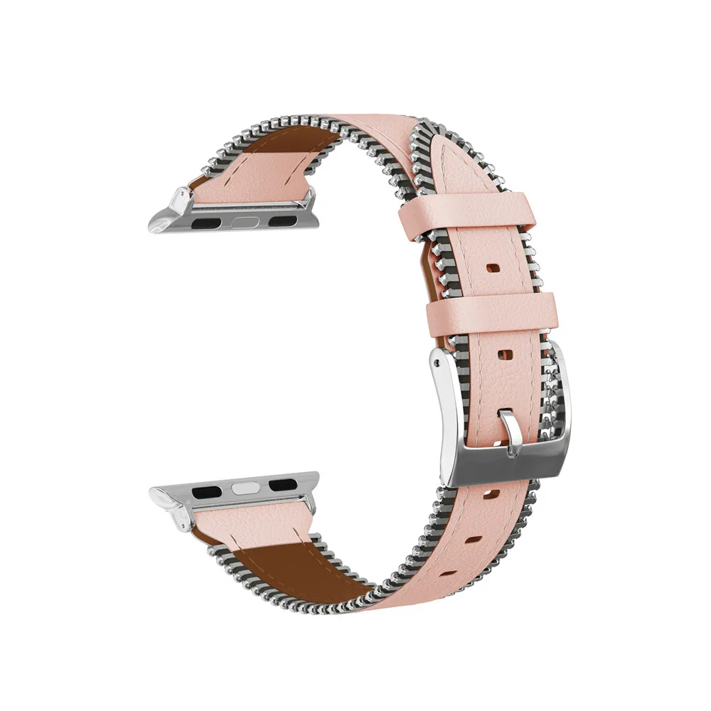 40 мм 44 мм кожаный ремешок для Apple Watch Band 4 38 мм 42 мм браслет ремень для iWatch 3 2 1 Боковая цепь дизайн