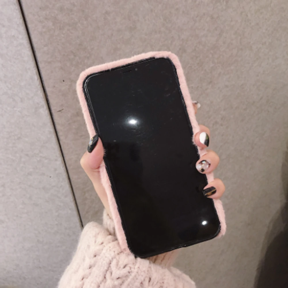 

Cute Love Heart Phone Case For iPhone 6.4 6.7 inch 11 Pro Max X XS MAX XR 6 6S 7 8 Plus Soft Plush Warm Phone Back Cover Case