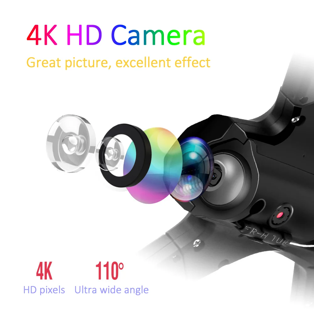 

RC Quadrocopter with 4K Dual Camera Drone One-Key Return Four-Aixes Reomote Control HD FPV Quadcopter Toy for Boy Friend