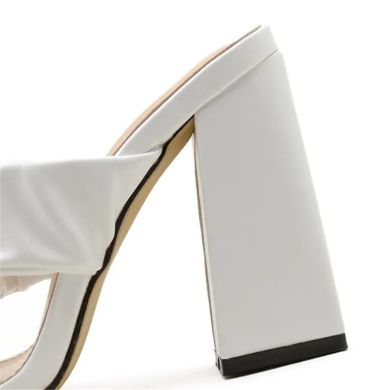 

2021 new hot sale net celebrity sexy fold ladies sandals women's single shoes high quality all-match shoes 11CM high heels 4-11