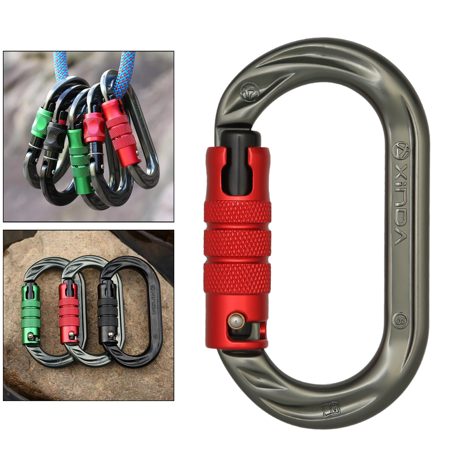 rock climbing carabiner 24kn o shape climbing buckle lock safety lock outdoor camping climbing rappelling canyoning equipment free global shipping