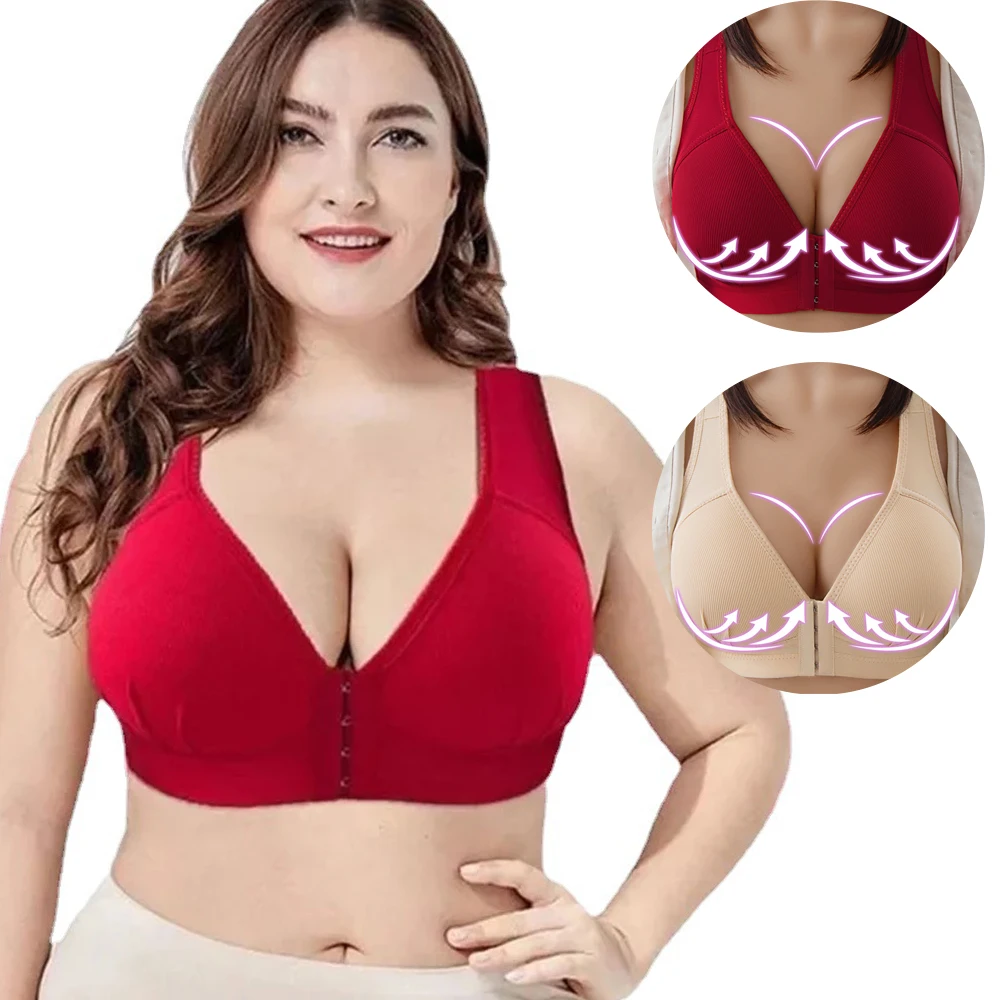 

Women's Sexy Bra Front Closure Seamless Underwear Plus Size Bustier Push Up Bralette Corset Vest Top Bustier Corsets Active Bras