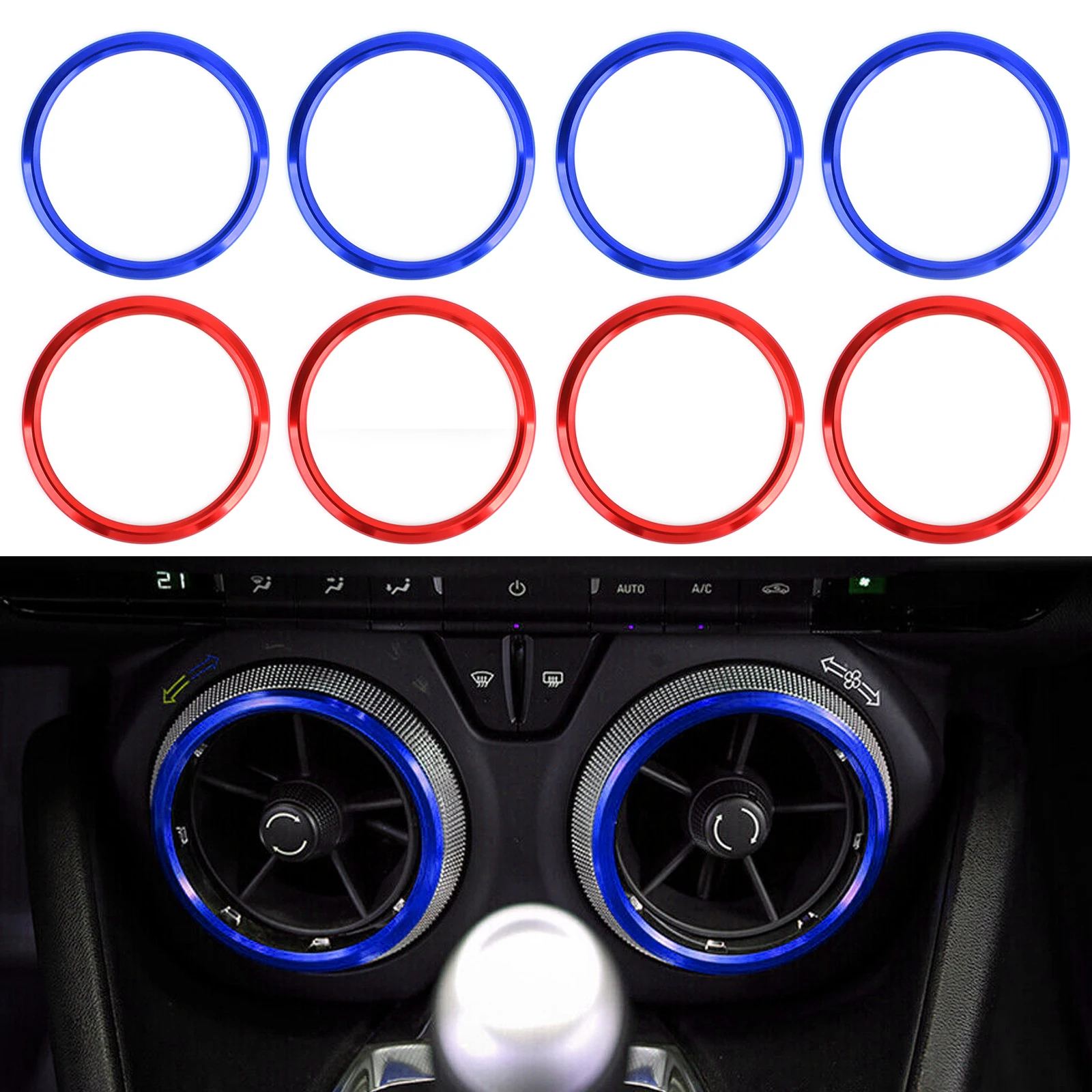 

Areyourshop 4pcs Interior Air Vent Outlet Trim Rings Cover Decor For Chevrolet Camaro 2017 2018 2019 Car Interior Accessories