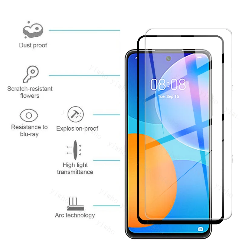 Закаленное стекло для Huawei P Smart 2021 защита экрана камеры P40 Lite 5G P40lite E P30 Y5P Y6P Y7P Y8P |