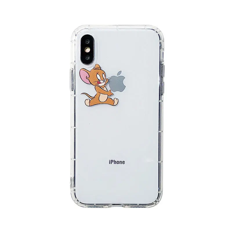 Cat and mouse cartoon phone case for iPhone11 X XS XR XSMax 8 7 6 6S PluS soft silicone couple drop protection cover |