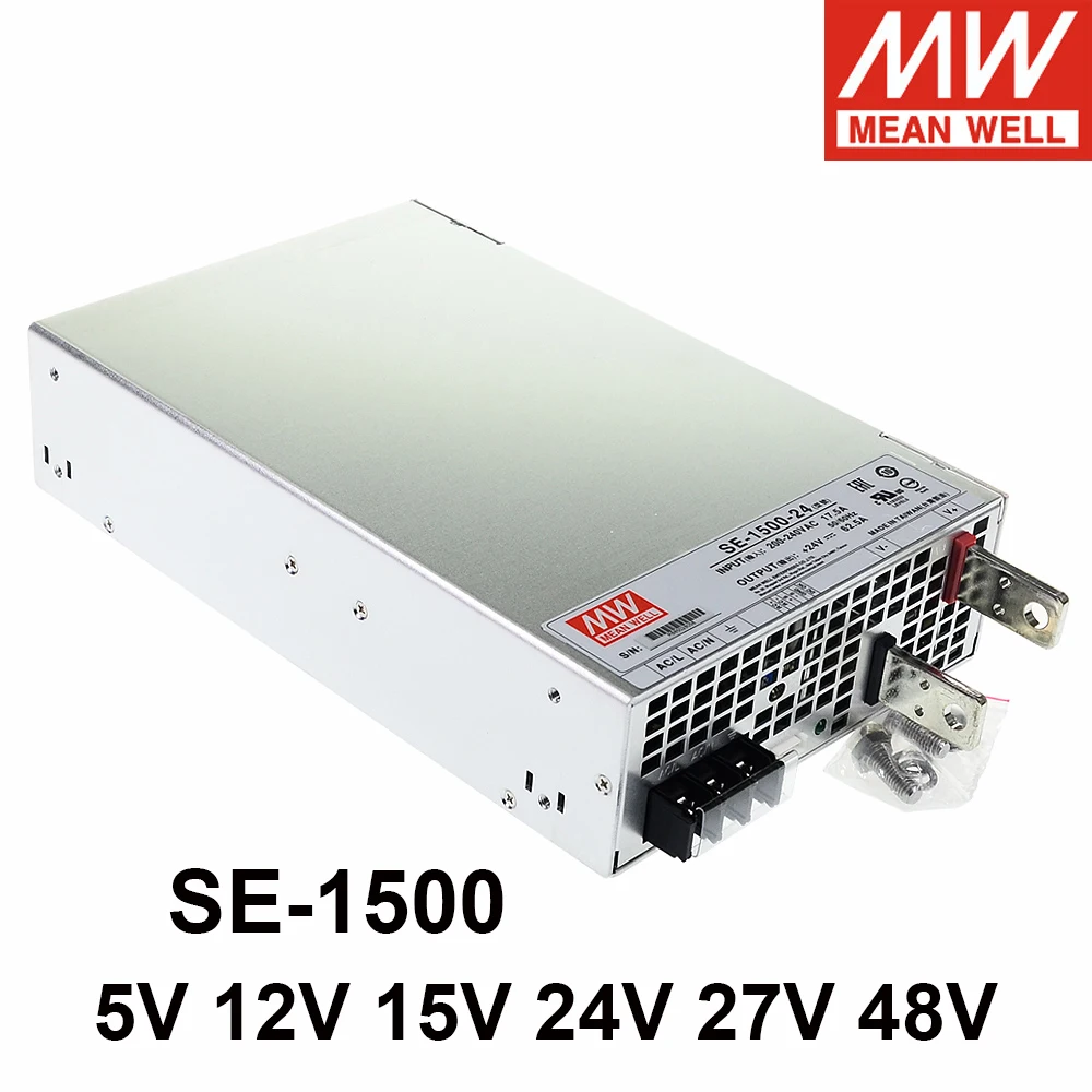 

Mean Well SE-1500 1500W Single Output Power Supply 110/220V AC TO DC 5V 12V 15V 24V 27V 48V Meanwell Driver