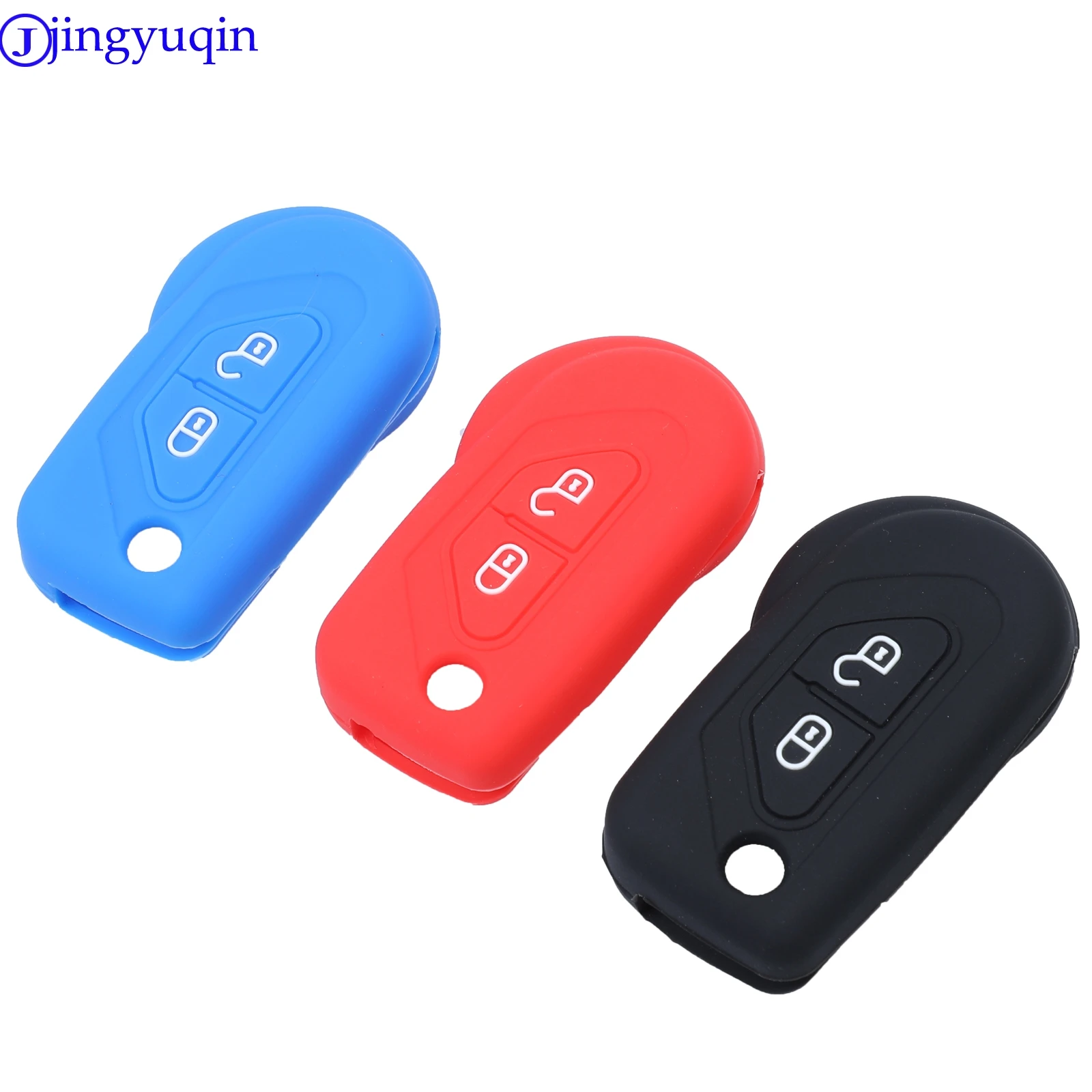 

jingyuqin Protect Bag Key Case for Car Car Key Cover For Citroen C-Elysee C3 C4 C5 DS3 2 Button Car Styling Silicone Key Cover