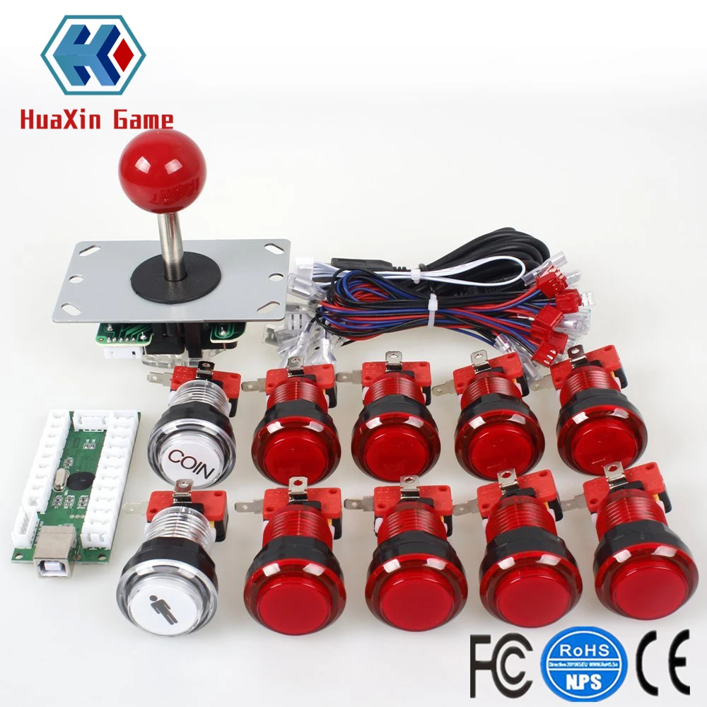 Arcade DIY Kit USB Controller +8 Way Joystick +30mm Full Color LED Illuminated Push Button Switch For PC Mame Raspberr pi | Спорт и